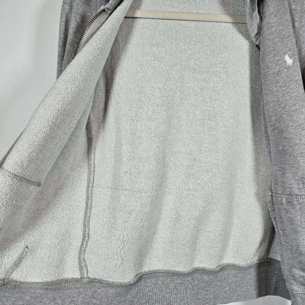 Polo Ralph Lauren Heather Gray Sweatshirt Full Zip Hoodie Jacket Big Boys Large